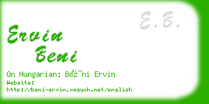 ervin beni business card